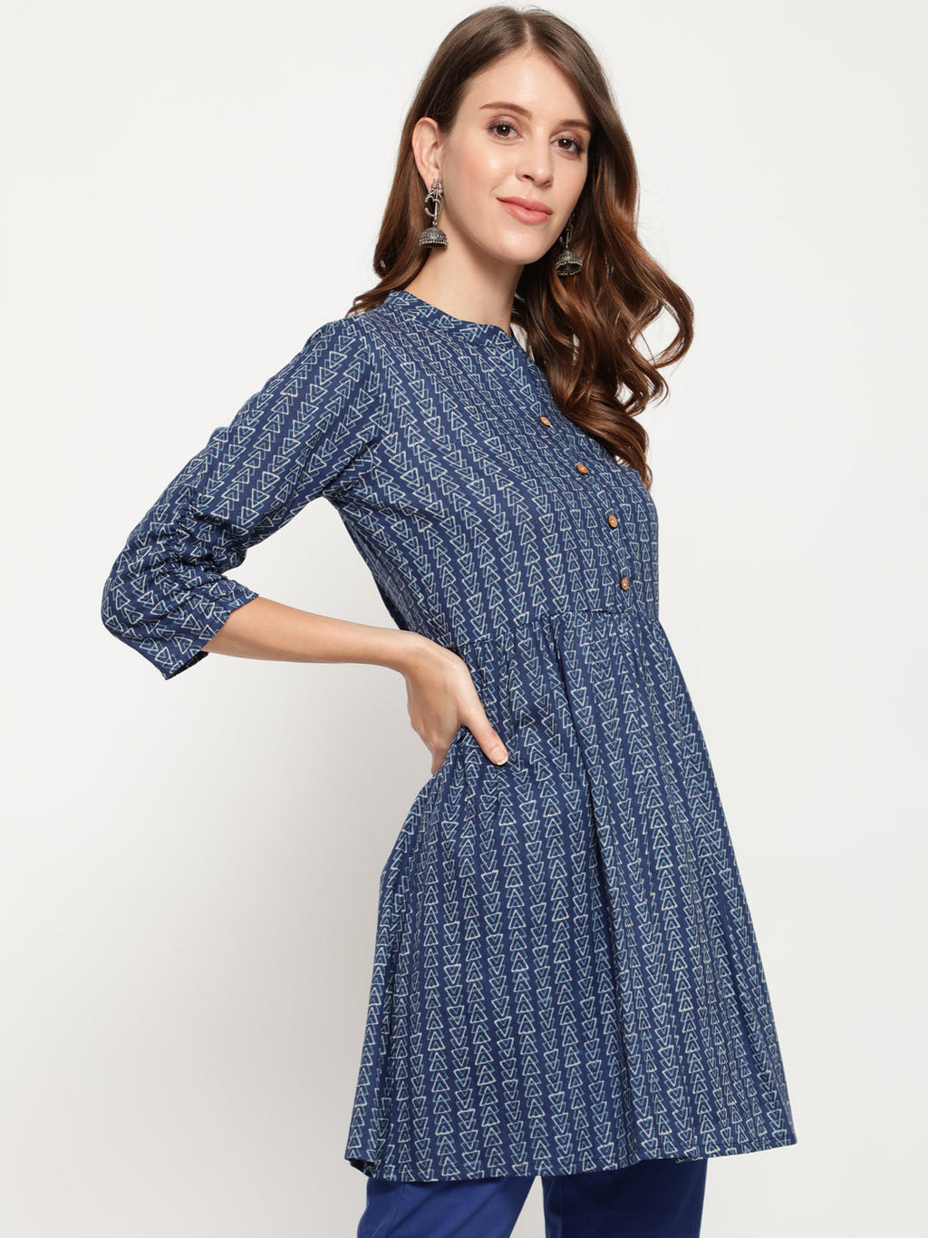 Antaran Blue Pure Cotton Printed Tunic