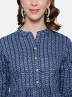 Antaran Blue Pure Cotton Printed Tunic