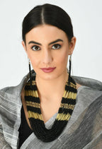 Mominos Fashion Johar Kamal Handicraft Finish Beads Work Long Necklace For Women (Black /Golden) - Distacart