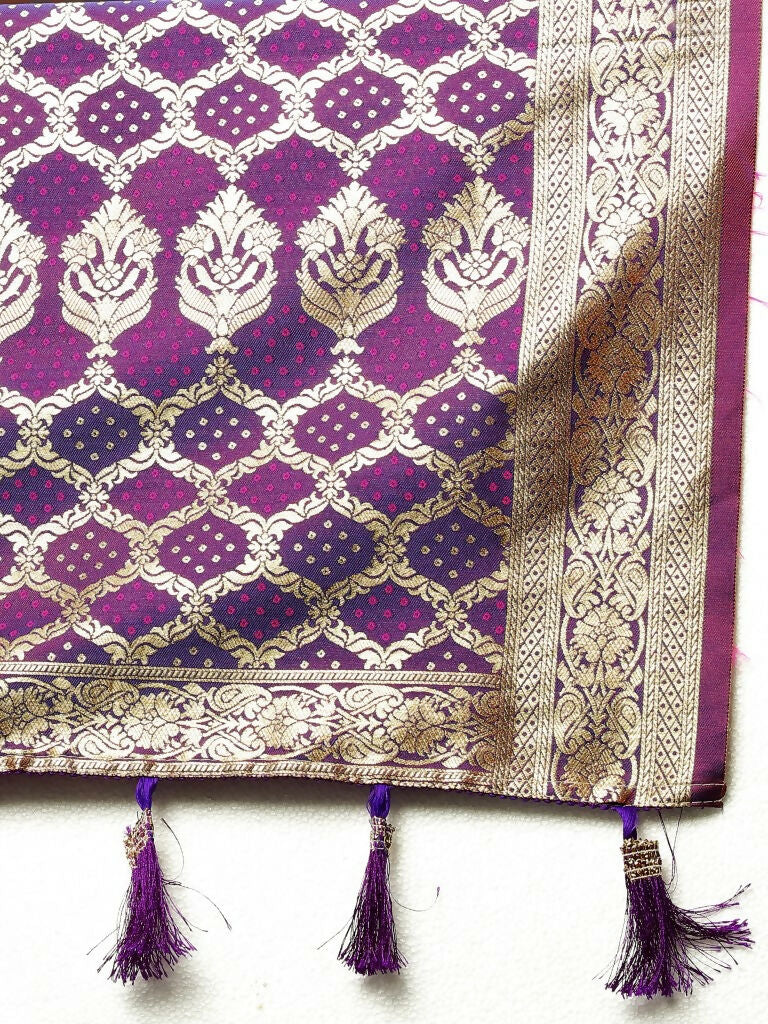 Vastranavya Orange Soft Patola Silk With Meenakari Weaving Motifs And Rich Zari Weaving Pallu Saree With Matching Blouse Fabric