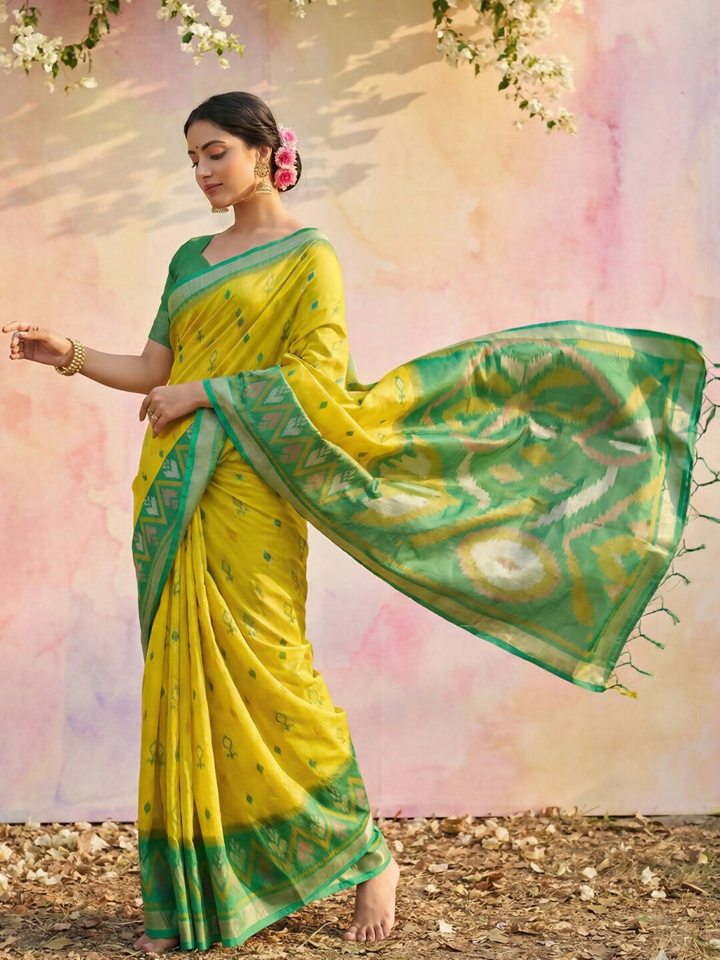 Shree Shyam Fashion Green Soft Silk Saree - Distacart