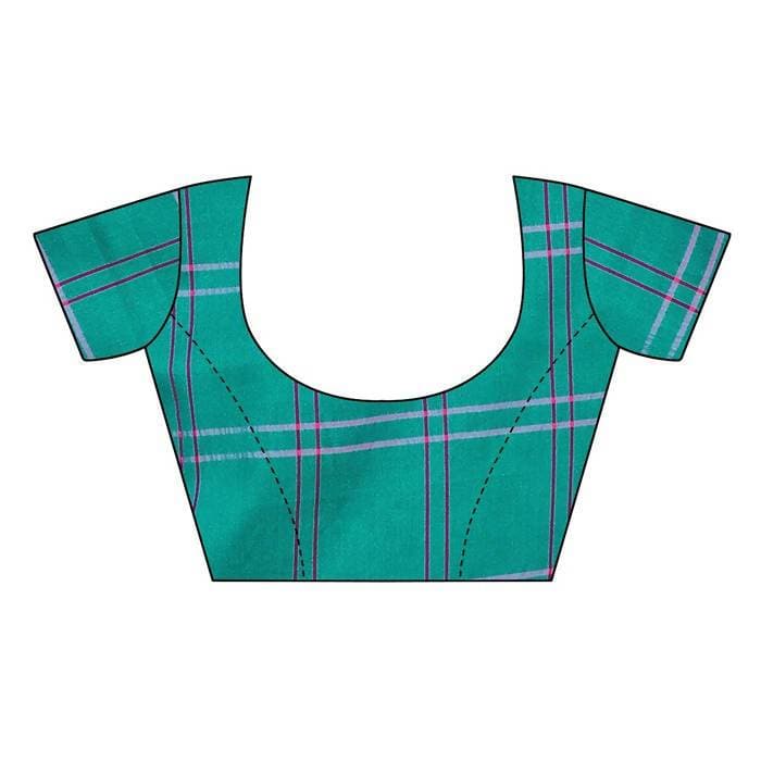 Vamika Rama Cotton Silk Weaving Saree and Blouse - Distacart