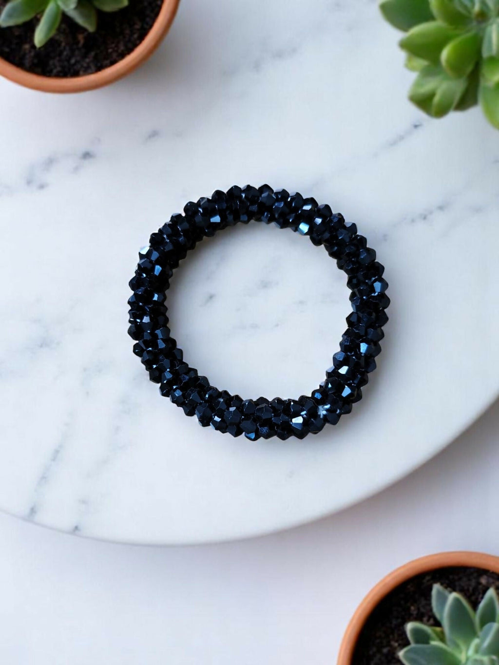 Inhanns Unisex Crystal Bloom – Adjustable Crystal Bead Bracelets - Black - Distacart