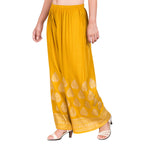 PAVONINE Mustard Color Golden Printed Rayon Fabric Sharara For Women - Distacart