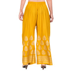 PAVONINE Mustard Color Golden Printed Rayon Fabric Sharara For Women - Distacart