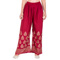 PAVONINE Maroon Color Golden Printed Rayon Fabric Sharara For Women - Distacart