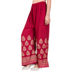 PAVONINE Maroon Color Golden Printed Rayon Fabric Sharara For Women - Distacart