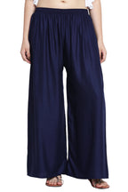 PAVONINE Navy Blue Color Rayon Fabric Half Flared Sharara For Women - Distacart