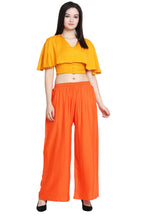 PAVONINE Orange Color Rayon Fabric Half Flared Sharara For Women - Distacart