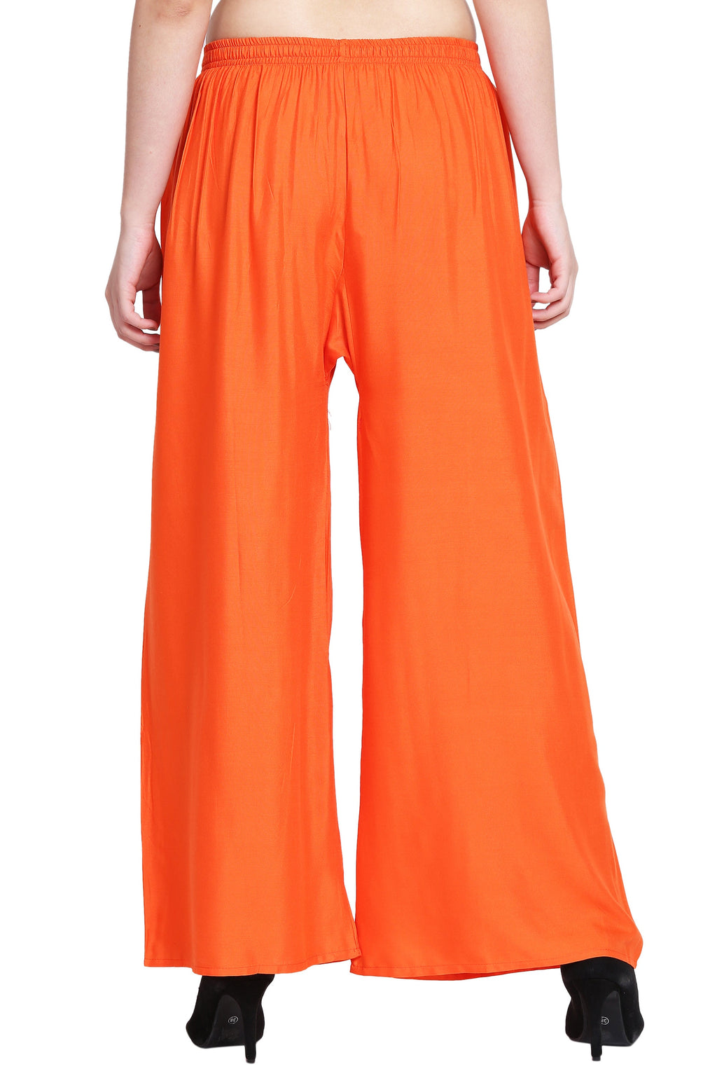 PAVONINE Orange Color Rayon Fabric Half Flared Sharara For Women - Distacart