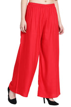 PAVONINE Red Color Rayon Fabric Half Flared Sharara For Women - Distacart