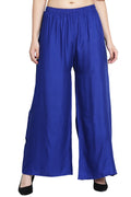 PAVONINE Royal Blue Color Rayon Fabric Half Flared Sharara For Women - Distacart