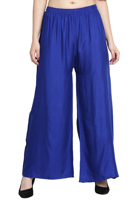 PAVONINE Royal Blue Color Rayon Fabric Half Flared Sharara For Women