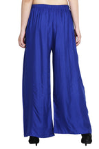 PAVONINE Royal Blue Color Rayon Fabric Half Flared Sharara For Women - Distacart