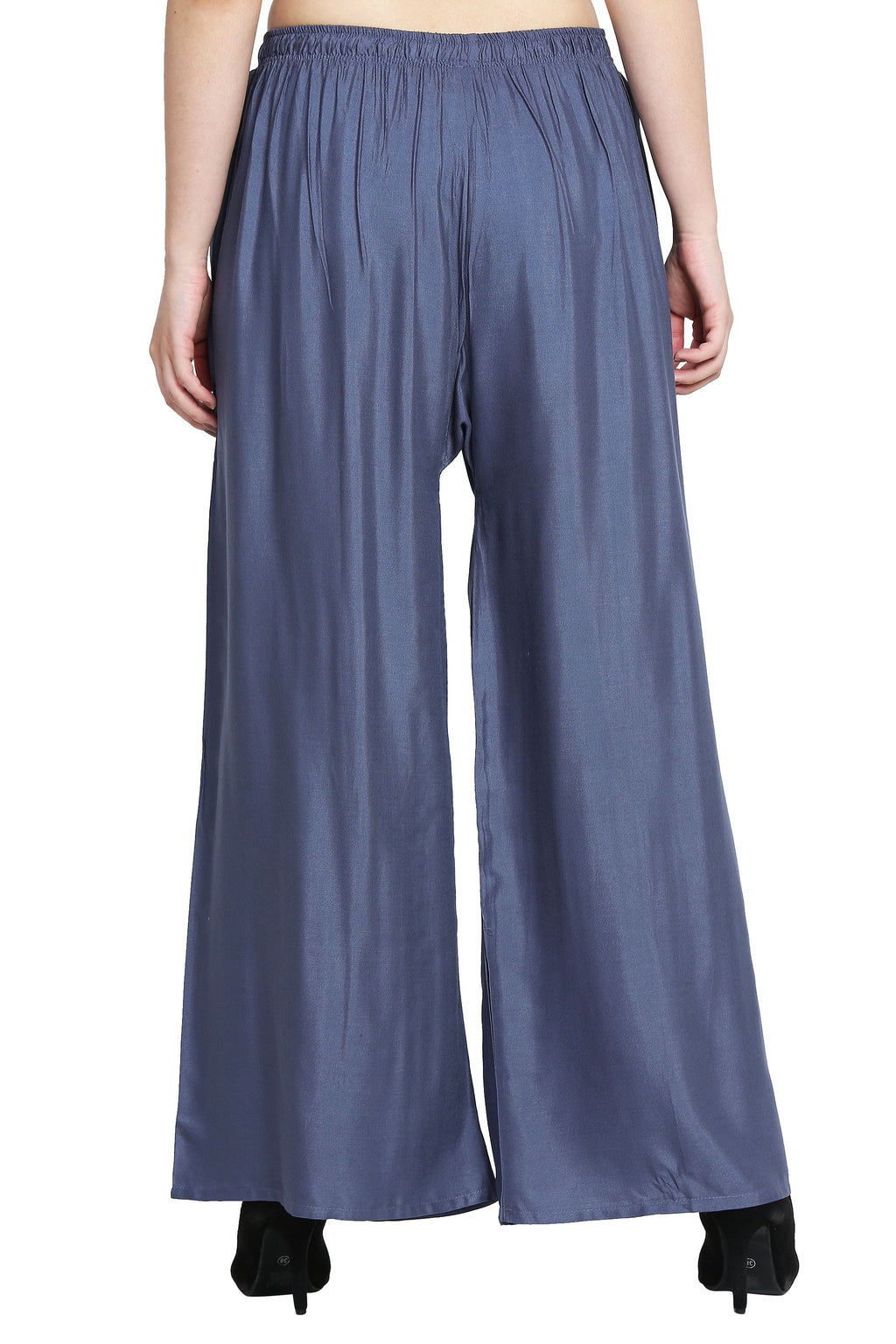 PAVONINE Grey Color Rayon Fabric Half Flared Sharara For Women - Distacart