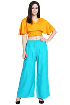 PAVONINE Rama Green Color Rayon Fabric Half Flared Sharara For Women - Distacart