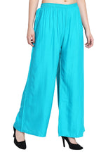 PAVONINE Rama Green Color Rayon Fabric Half Flared Sharara For Women - Distacart