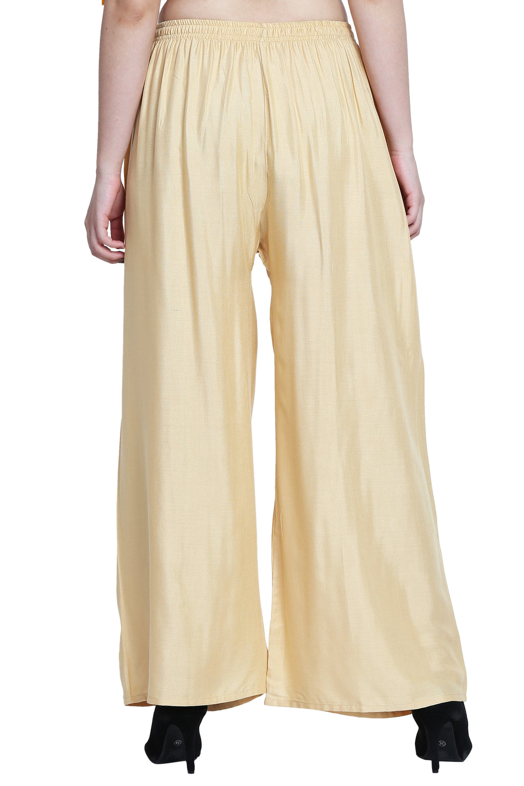 PAVONINE Beige Color Rayon Fabric Half Flared Sharara For Women - Distacart
