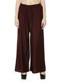 PAVONINE Brown Color Rayon Fabric Half Flared Sharara For Women - Distacart