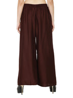 PAVONINE Brown Color Rayon Fabric Half Flared Sharara For Women - Distacart
