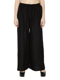 PAVONINE Black Color Rayon Fabric Half Flared Sharara For Women - Distacart