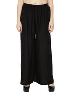 PAVONINE Black Color Rayon Fabric Half Flared Sharara For Women - Distacart