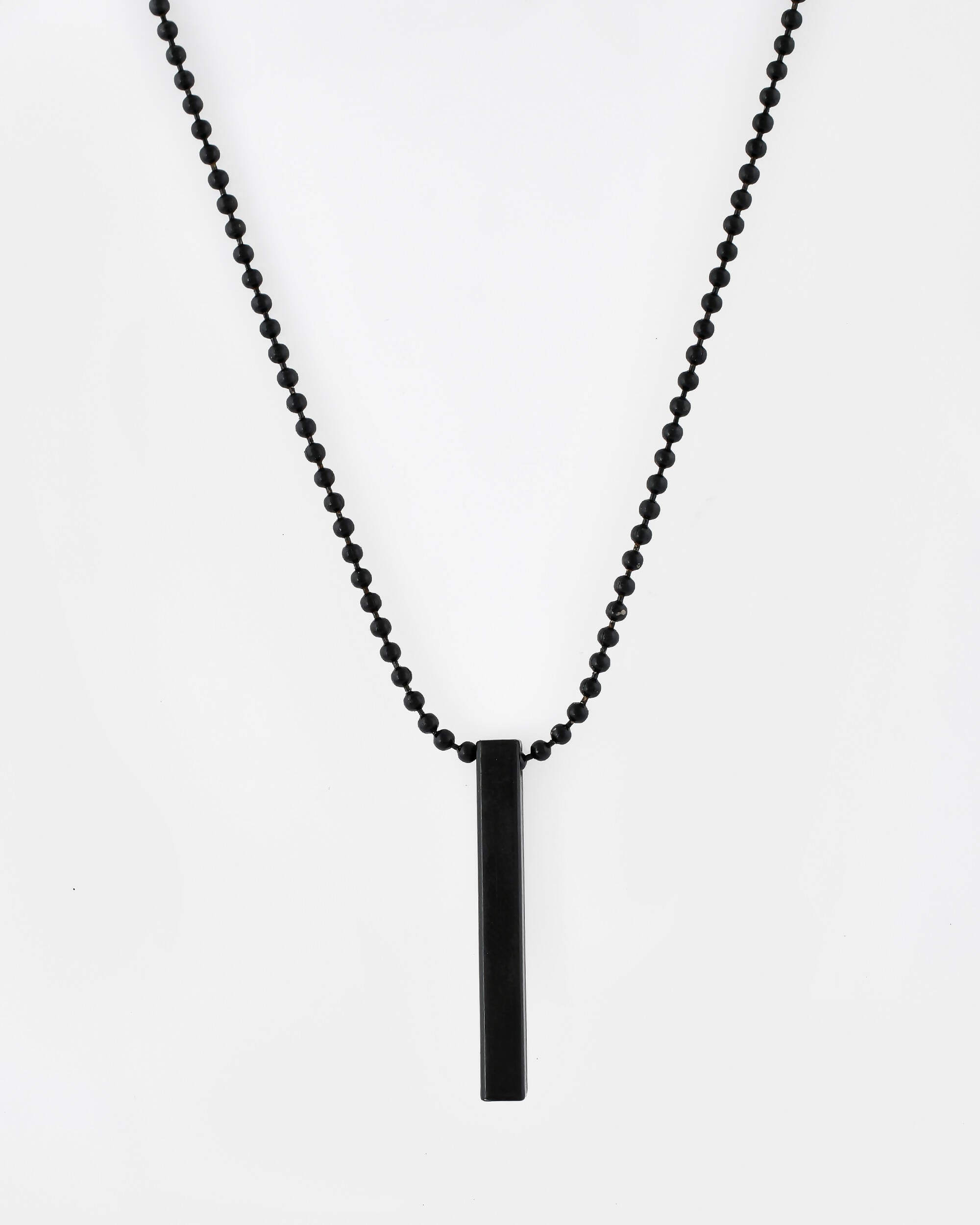 VOJ Women Black -Toned Stainless Steel Rhodium Plated Chain With Pendant Beads Chain