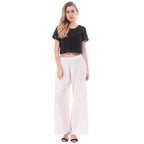 PAVONINE Off-White Color Rayon Fabric Half Flared Sharara For Women - Distacart