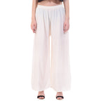 PAVONINE Off-White Color Rayon Fabric Half Flared Sharara For Women - Distacart