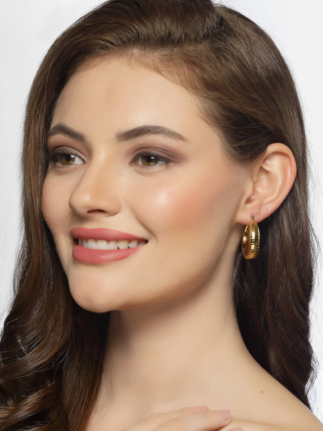 NVR Women Gold Circular Hoop Earrings - Distacart