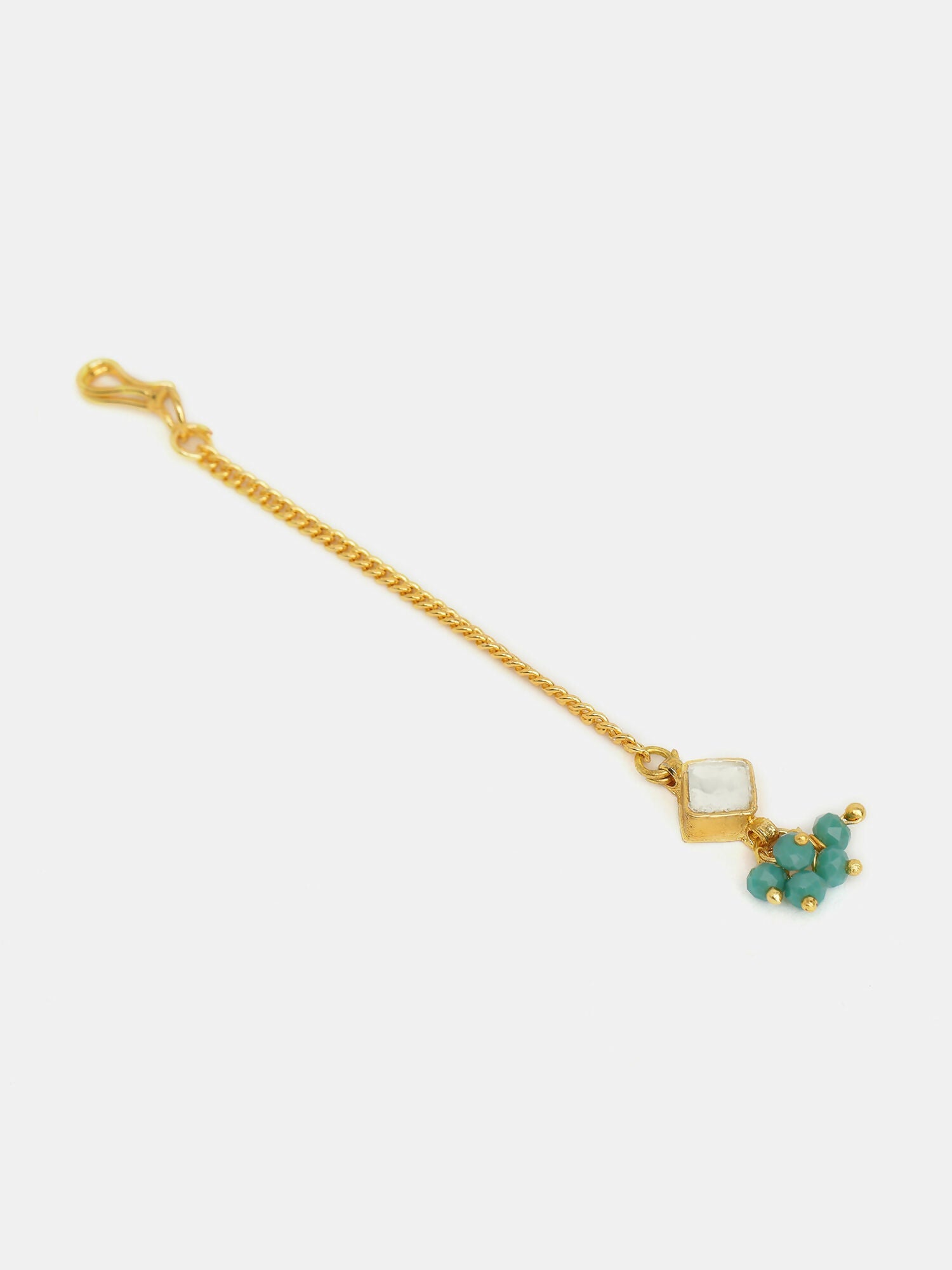 Ruby Raang Gold-White Set Of Earrings And Maang Tikka - Distacart