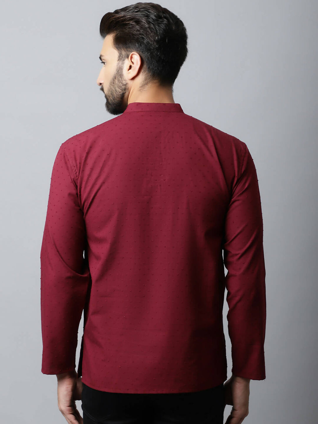 Even Apparels Maroon Color Pure Cotton Men's Kurta With Side Placket (SLD1182) - Distacart