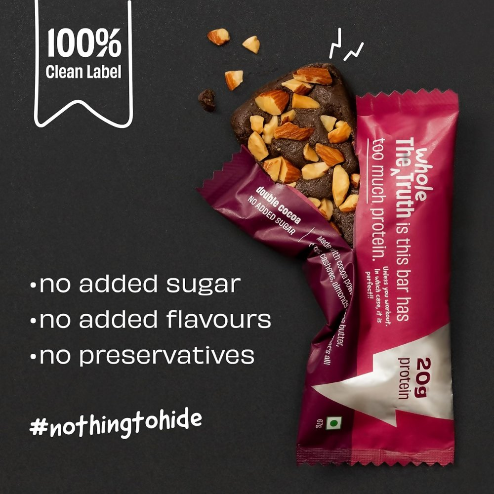 The Whole Truth High Protein Double Cocoa Protein Bar - Distacart