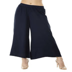 Lagi Women's Navy Blue Solid Palazzo (PLZ01B)