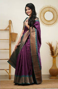 DEIANA'S Beautiful Designer Golden zari Soft Lichi Silk Saree - Wine