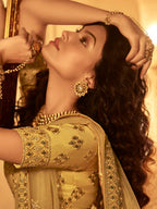 Myra Yellow Organza Embroidered Lehenga