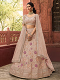 Myra Mauve Organza Embroidered Lehenga Choli