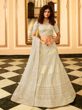 Myra Cream Organza Embroidered Lehenga Choli