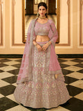 Myra Mauve Organza Embroidered Lehenga Choli