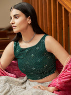 Myra Grey Organza Embroidered Lehenga