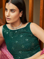 Myra Grey Organza Embroidered Lehenga