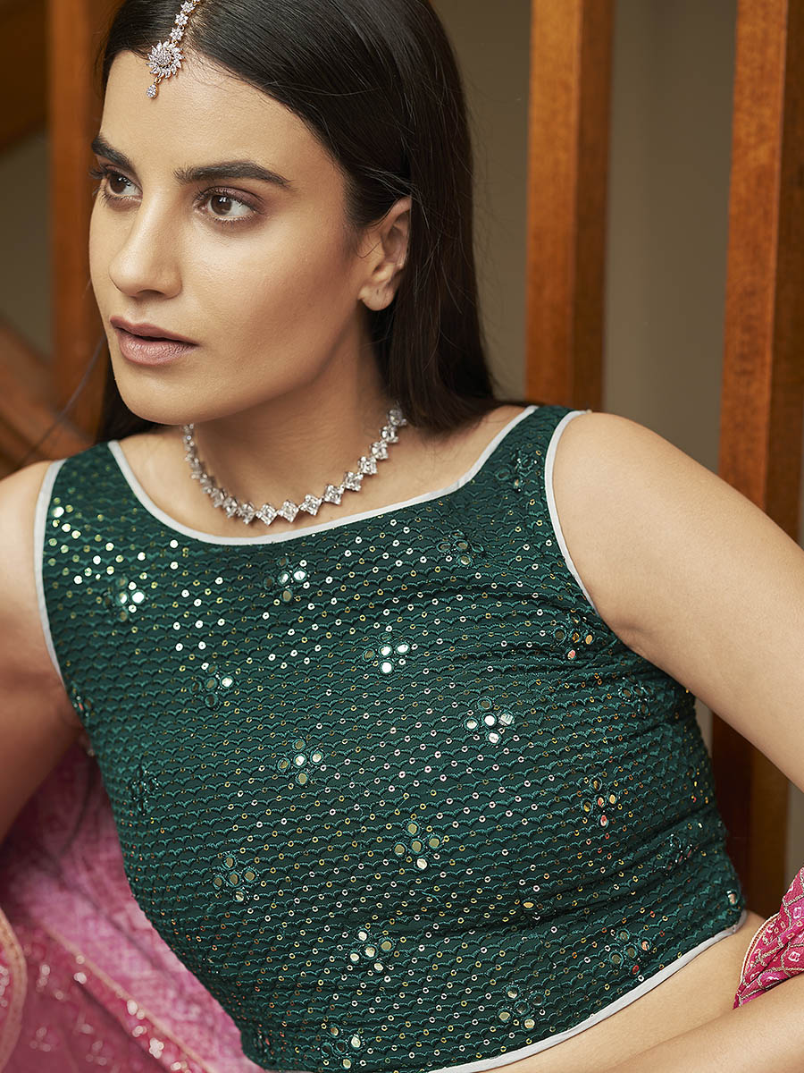 Myra Grey Organza Embroidered Lehenga