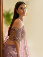 Myra Mauve Georgette Embroidered Lehenga