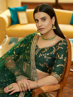Myra Green Art Silk Embroidered Lehenga