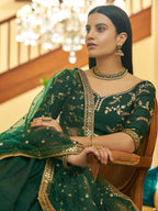 Myra Green Art Silk Embroidered Lehenga