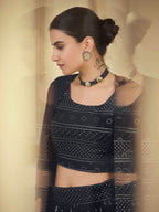 Myra Navy Blue georgette Designer Suit
