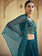Myra Rama Green Crepe Designer Suit