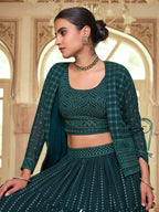 Myra Dark Green georgette Designer Suit