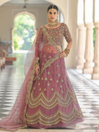 Myra Mauve Net Embroidered Lehenga