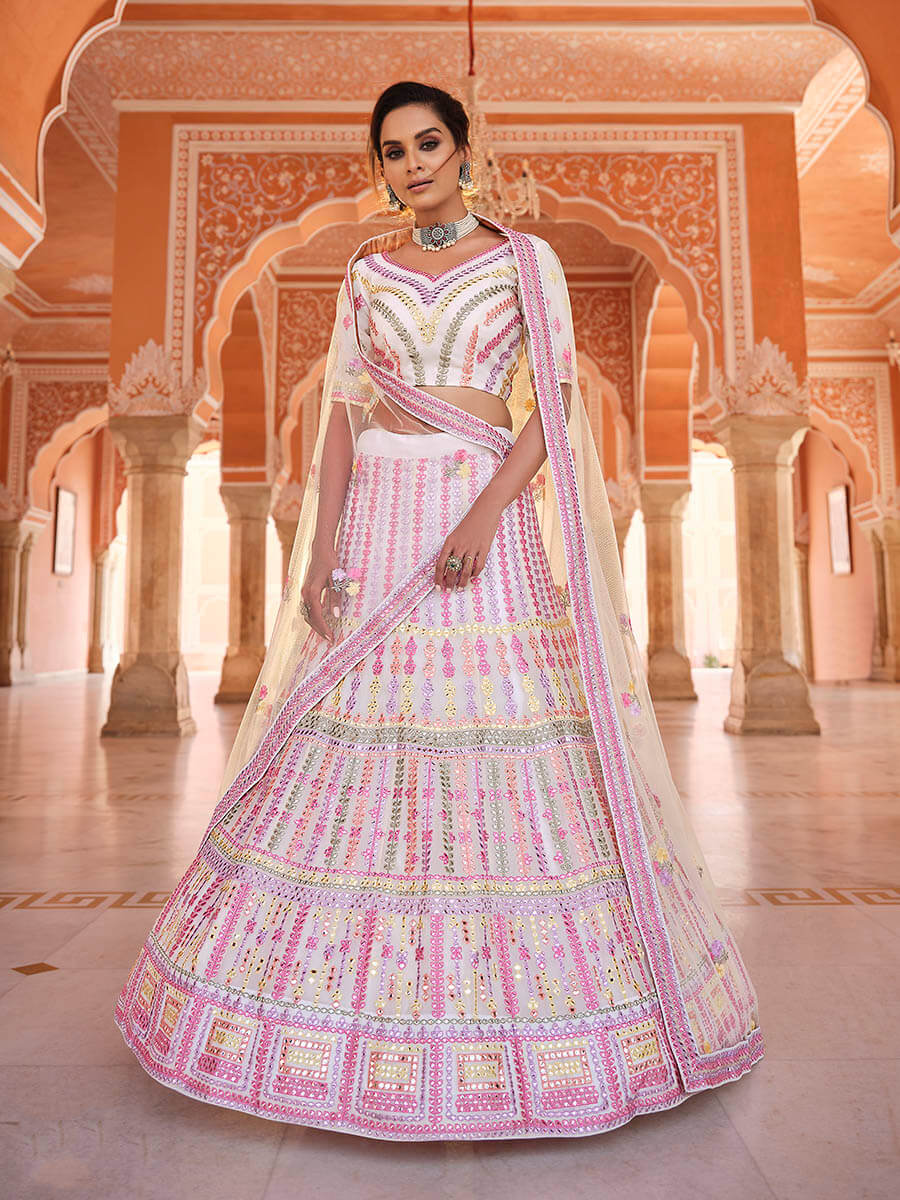 Myra Baby Pink Designer Handwork Lehenga